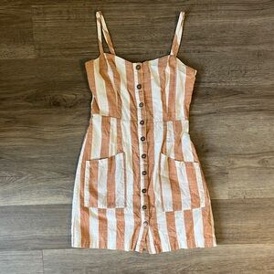 Forever 21 Peach and Cream Striped Mini Dress
